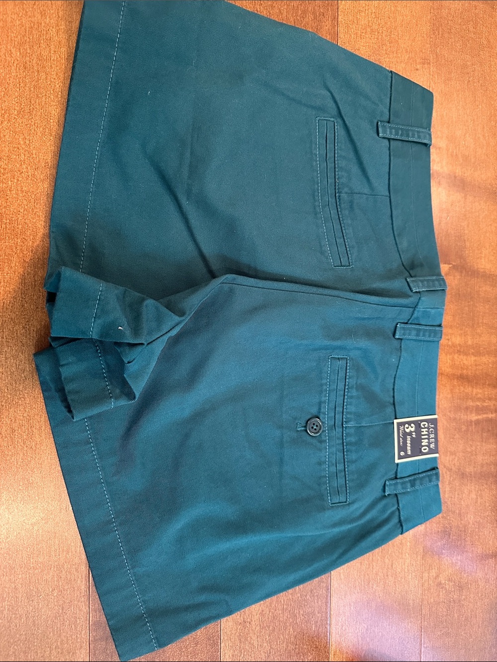 Jcrew NWT Teal Chino Shorts with Front Pockets - Picture 3 of 3